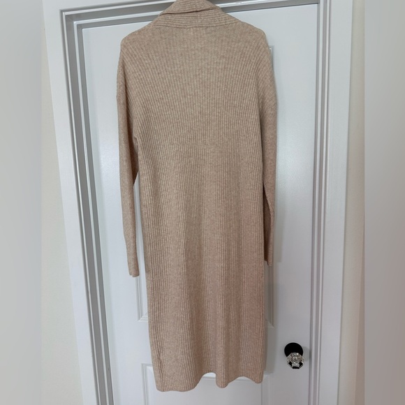 Open Edit Light Beige Longline Shawl Collar Cardigan (Size XS) - Picture 6 of 8